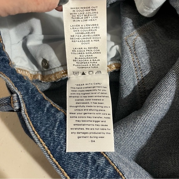 Good American Good 90’s Denim Cut Off Shorts Size 20 High Waisted Raw Hem - Picture 12 of 12